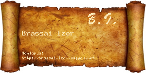 Brassai Izor névjegykártya